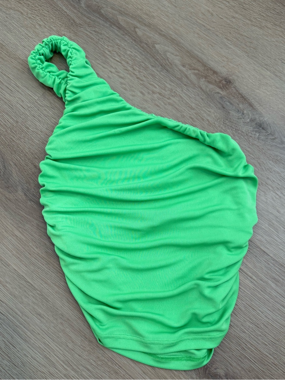 Zara Green One-Shoulder Crop Top